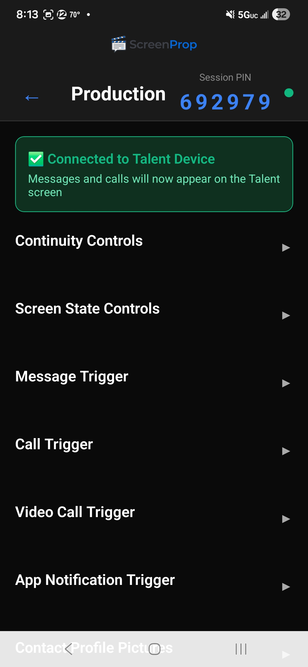 Production dashboard