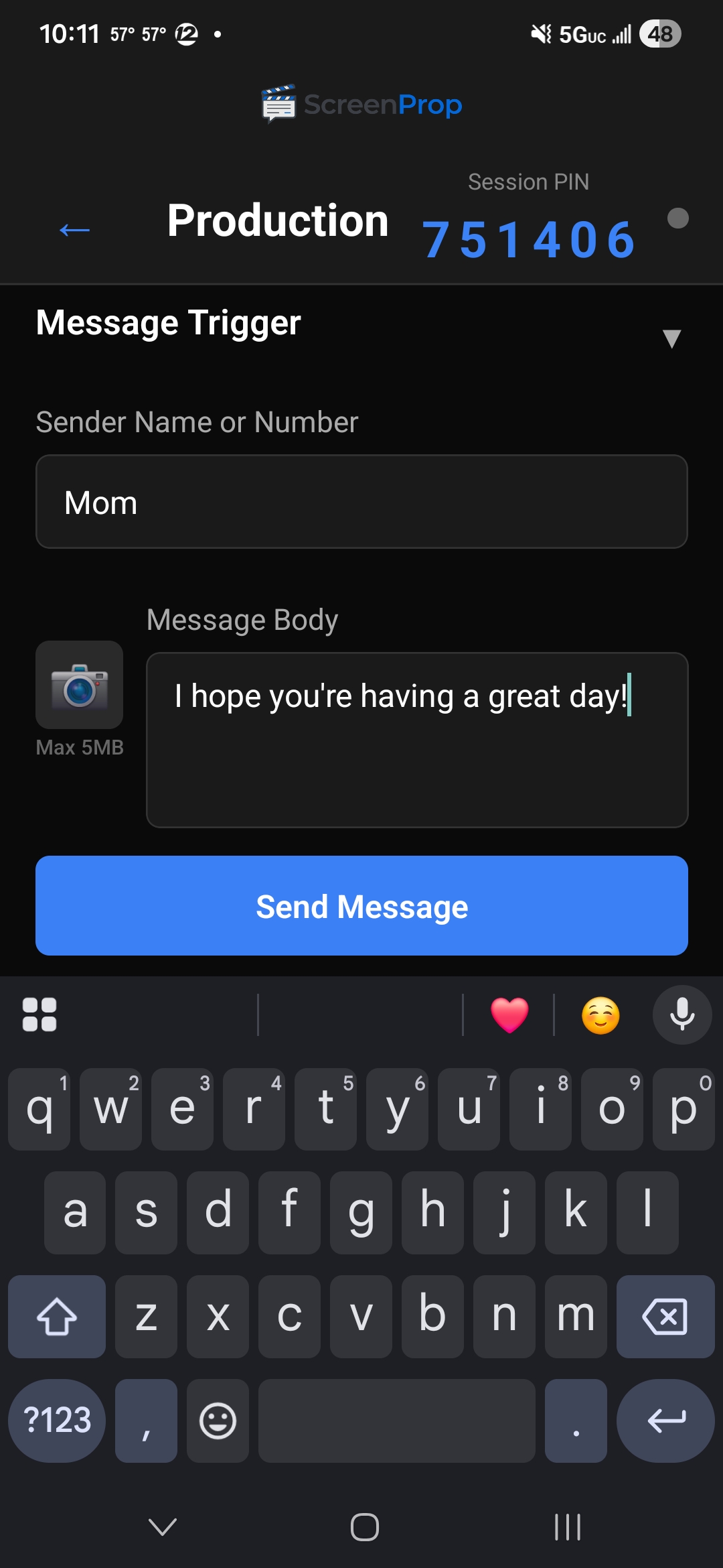 Production dashboard